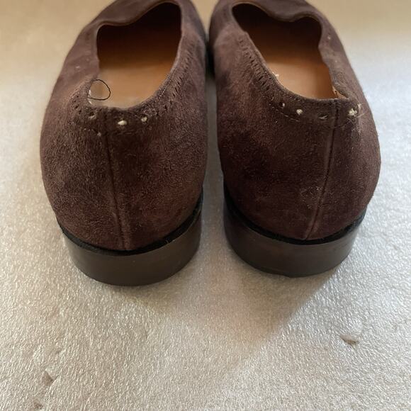 Vintage Harold's Shoes Women US 6.5 B Brown Suede Leather Slip On Flats Italy‎ - Picture 5 of 10